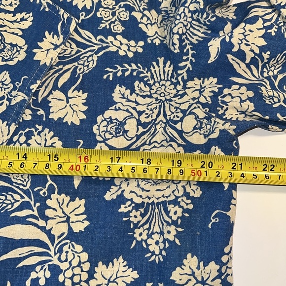 NWOT 1990’s  Vintage Cathy Daniel’s Blue White Floral Linen Cotton Blazer S - Picture 11 of 12